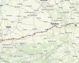 Die Karte zeigt eine Route von Dortmund über Paderborn nach Kassel, die ein Jakobspilger nehmen könnte.