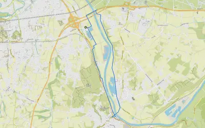 Streckenverlauf des Stadtlauf Bad Oeynhausen entlang der Weser und durch Wohngebiete.