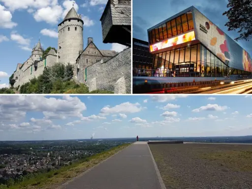 Historische Burg, modernes Museum und weite Landschaft – vielfältige Ausflugsziele am Rhein.