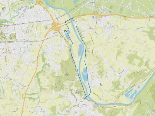 Streckenverlauf des Stadtlauf Bad Oeynhausen entlang der Weser und durch Wohngebiete.