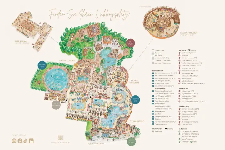 Entdecken Sie die Bali Therme mit ihren vielfältigen Saunen, Pools und Ruhebereichen. Hier finden Sie Ihren perfekten Ort zum Entspannen.